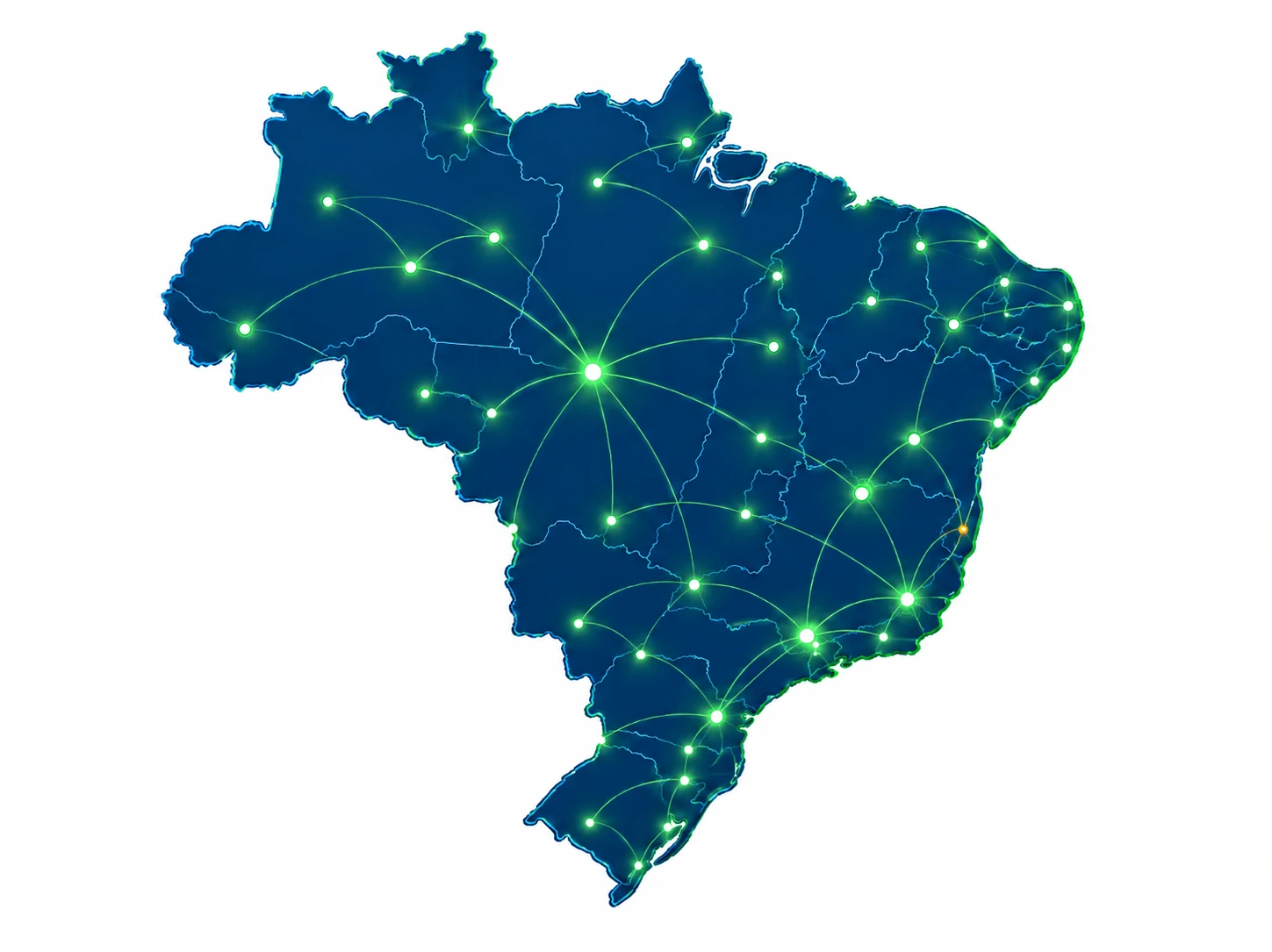 Mapa do Brasil — cobertura nacional Somar Saúde e Seguros